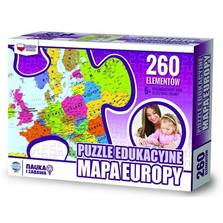 Puzzle educational 260 piese, Zachem, 350x235x57mm
