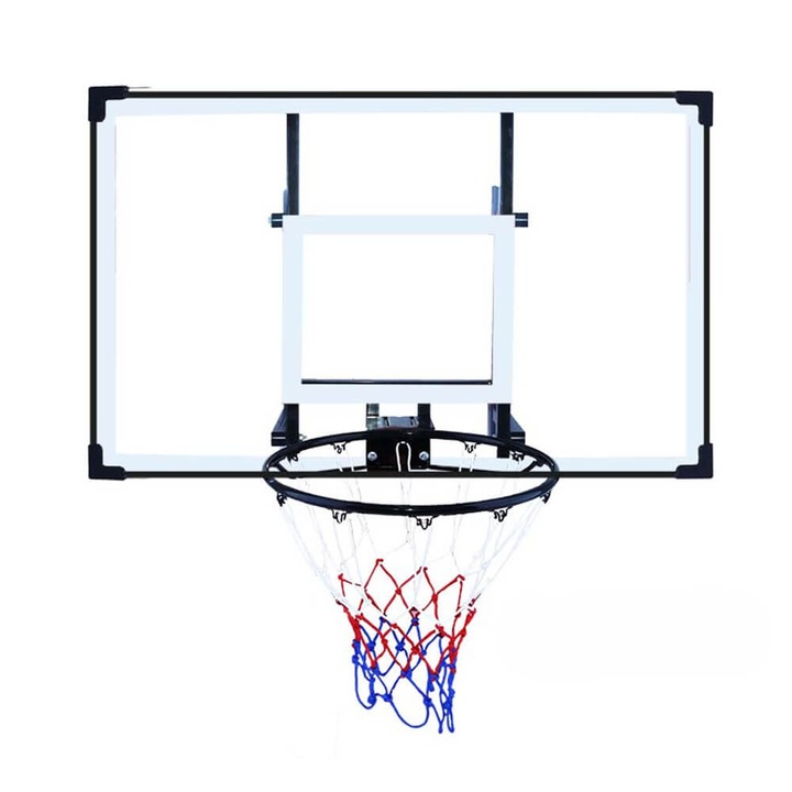 Panou de baschet Action One cu inel cu amortizor 120x80 cm, transparent