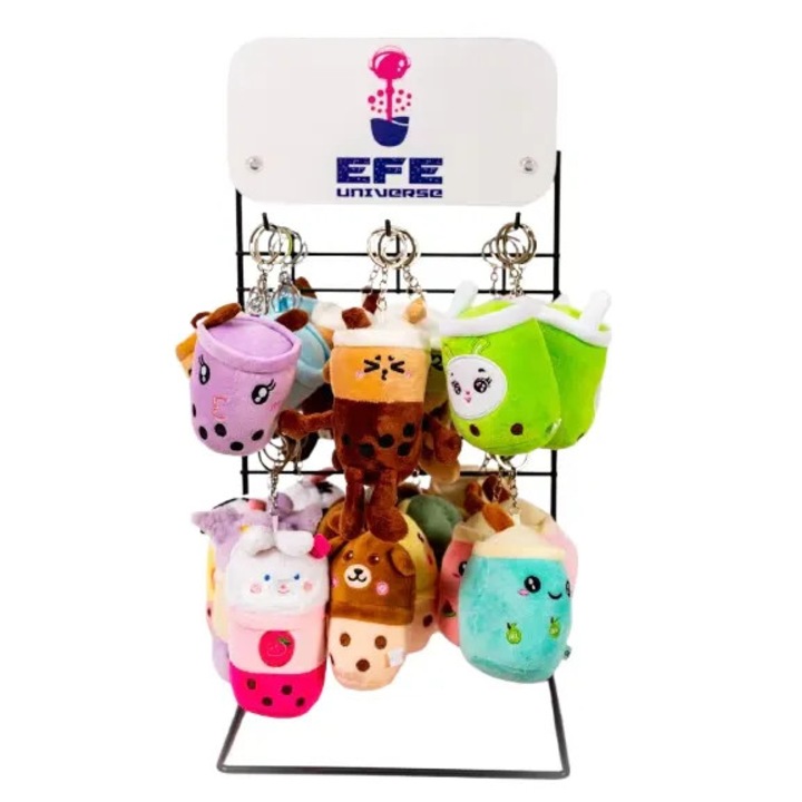 Suport Dreptunghic, Efe Universe cu 25 Brelocuri Bubble Tea din Plus, Diverse Modele, Accesoriu Elegant pentru Organizare si Cadouri