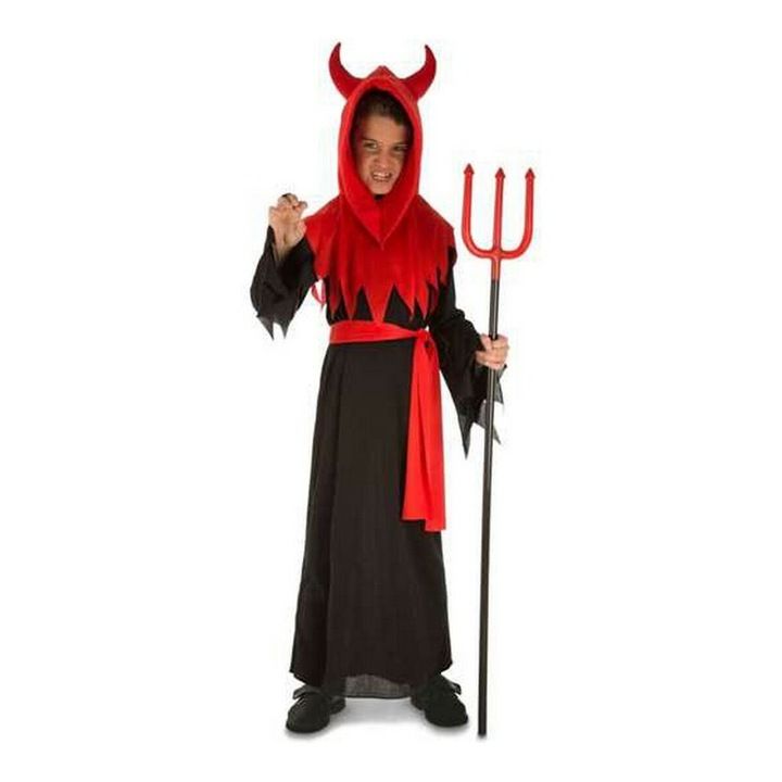 Costum de Halloween pentru copii My Other Me Devil, 7-9 ani, 3 piese, rosu/negru