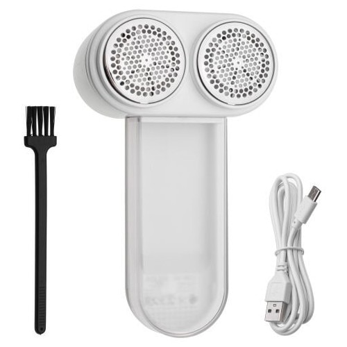 Aparat de curatat scame, Adler, Cap dublu, Ecran LCD, 3 viteze, USB-C, Capacitate rezervor 140 ml, Alb/auriu, Acumulator 1800 mAh, Putere 10 W