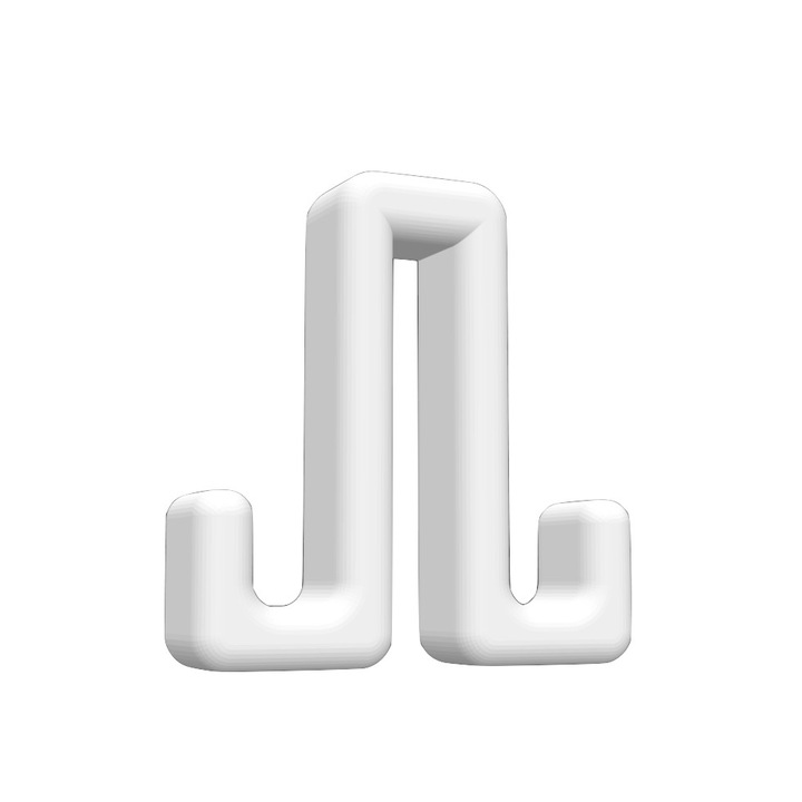 Carlig dublu pentru dus cu perete de sticla, pentru sticla de 8mm, alb