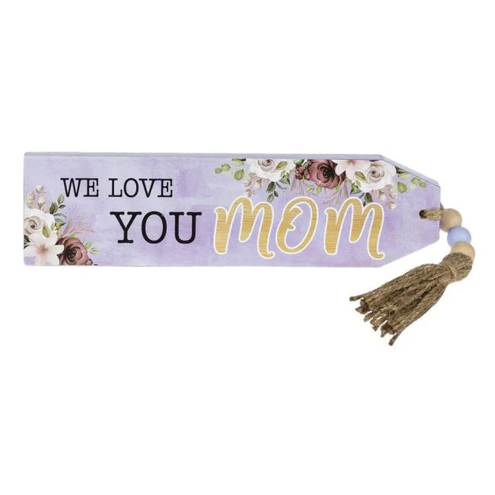 Дървена декорация "Обичаме те мамо" 24х6.5см