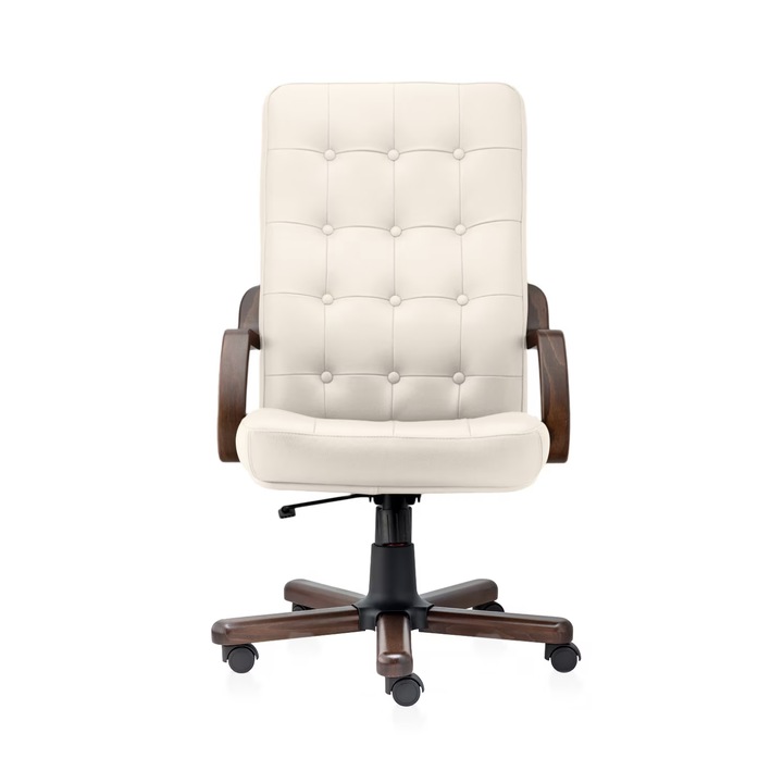 Scaun directorial ATLAS EXTRA piele naturala, Crem