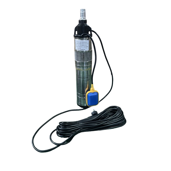 Pompa submersibila de apa, Campion, QGD160 Cu Plutitor, corp si suruburi complet inox, sita protectie, 20 m cablu, 160 m, 3 m³/h, Top