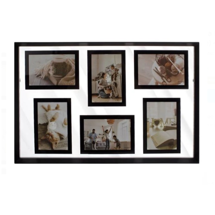 Rama Foto Decorativa din lemn Neagra (6 Poze) - 55x35cm