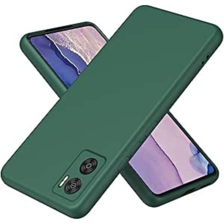 G-Tech Liquid Silicone Jelly Case, съвместим с Motorola Moto G05, защита на камерата, силикон, горско зелен