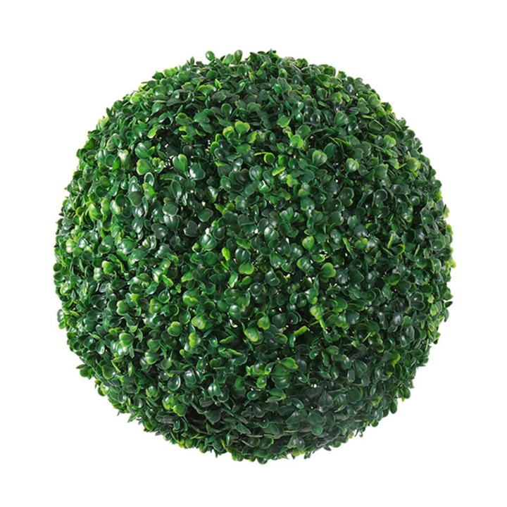 Művirág, mesterséges puszpáng labda, UV és időjárásálló, gyors és egyszerű telepítés, 28 cm, zöld - TOPIORB