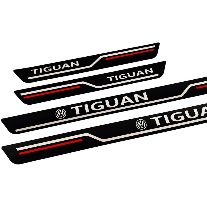 Set 4 stickere protectii praguri Volskwagen Tiguan negru