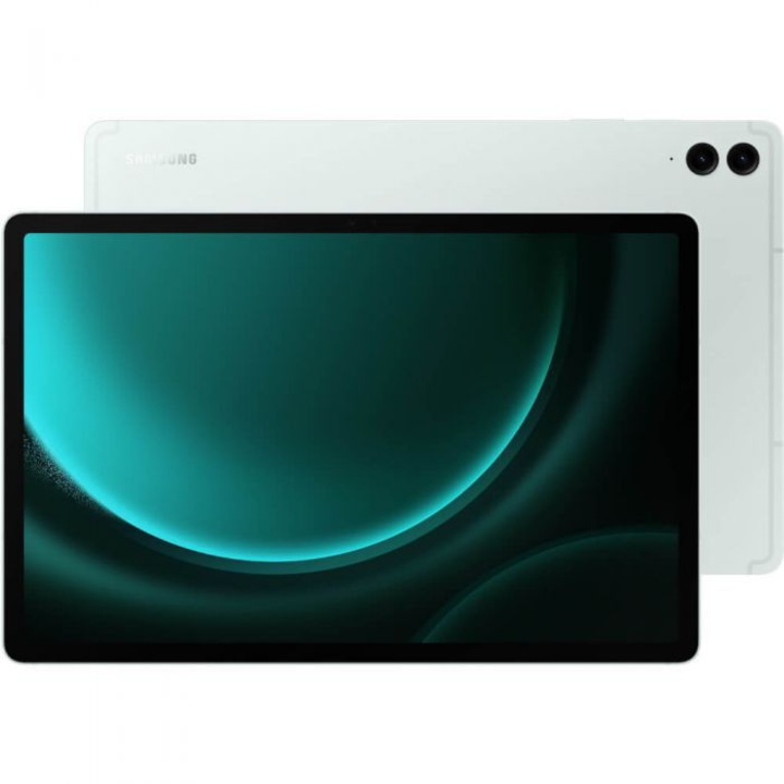 Таблет Samsung Galaxy Tab S9 FE+ X616, осемядрен процесор Exynos 1380, LCD екран 90Hz 12.4", 8GB RAM, 128GB Flash, 12MP+8MP+8MP, 5G, Wi-Fi, Bluetooth, Android + S Pen Green/Non-Eu