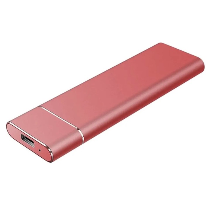 Външен твърд диск 2TB, M.2 SSD, Tnagora®, 3 в 1 USB, Type-C и OTG, Червен