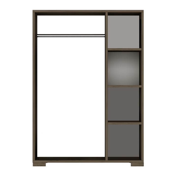 [en.casa] Ruhásszekrény Nesbyen 126 x 90 x 30 cm forgácslap műanyag diófa-hatású