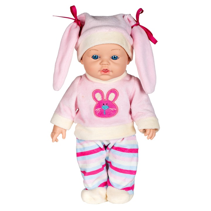 Papusa bebelus 30 cm, cu hainute detasabile, elegante, pentru copii 3 ani +, cadoul perfect pentru copii