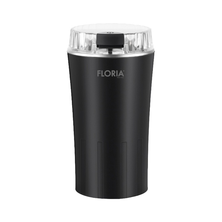 Rasnita de cafea Floria ZLN2396, Putere 350W, Capacitate 250ml, 60g, Lame din otel inoxidabil, Negru