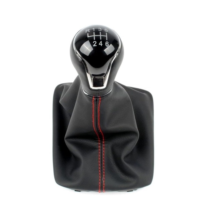 Sebességváltó hüvely gombbal Seat Leon 3, 5F, 6 sebességes. (2013-2020), fekete/piros