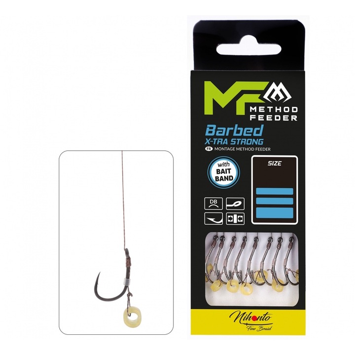 Method Feeder Rig Cu Banda-Carlig X-Tra Strong Nr 6-F.Textil 0.12Mm-10Cm - 8Buc Mikado