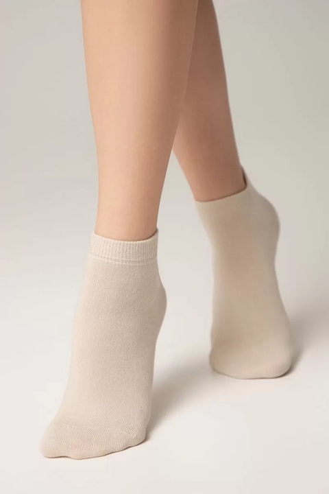 Sosete sport scurte din bumbac, Conte 3DSocks 000, Bej