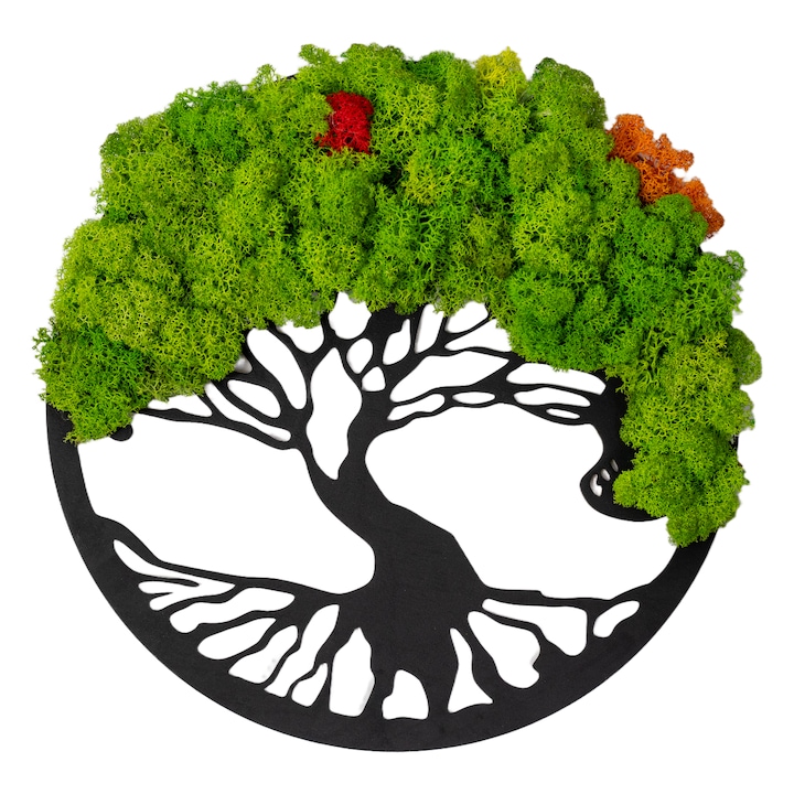 Tablou Copacul Vietii cu Licheni Naturali Stabilizati – Decor Natural, 30 cm