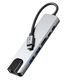 TECH-PROTECT HB02 6-в-1 алуминиев HUB адаптер, USB-C - 1x USB 3.0, 1x USB 2.0, 1x HDMI, 1x RJ45, 1x USB-C 100W, 1x USB-C, сив