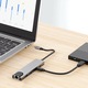 TECH-PROTECT HB02 6-в-1 алуминиев HUB адаптер, USB-C - 1x USB 3.0, 1x USB 2.0, 1x HDMI, 1x RJ45, 1x USB-C 100W, 1x USB-C, сив
