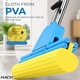 Macvi® Mop с изцеждаща машина и телескопична метална дръжка 88-105 cm, PVA, 37 x 5 x 5 cm, син
