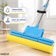 Mop cu Storcator Macvi®, Coada Metalica Telescopica 88-105 cm, PVA, 37 x 5 x 5 cm, pentru Gresie Parchet Marmura si Suprafete Lavabile Absorbtie Ridicata Albastru