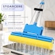 Mop cu Storcator Macvi®, Coada Metalica Telescopica 88-105 cm, PVA, 37 x 5 x 5 cm, pentru Gresie Parchet Marmura si Suprafete Lavabile Absorbtie Ridicata Albastru