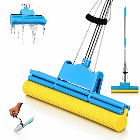 Mop cu Storcator Macvi®, Coada Metalica Telescopica 88-105 cm, PVA