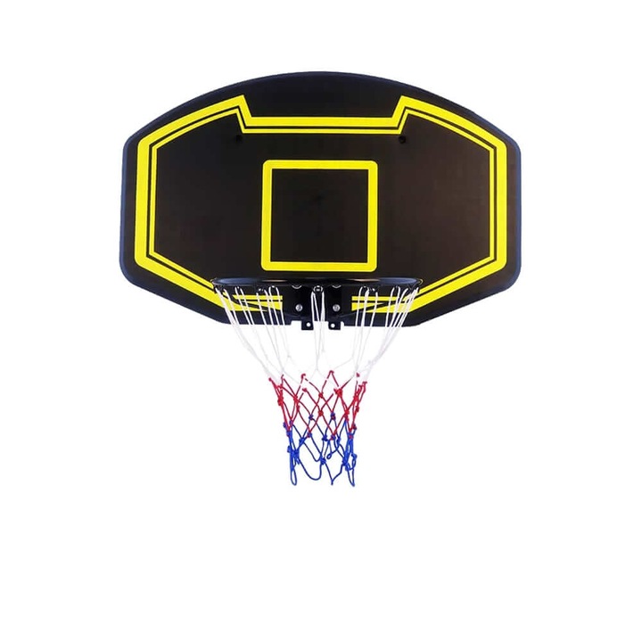Panou de baschet Action One cu inel cu amortizor 112x72 cm, negru galben