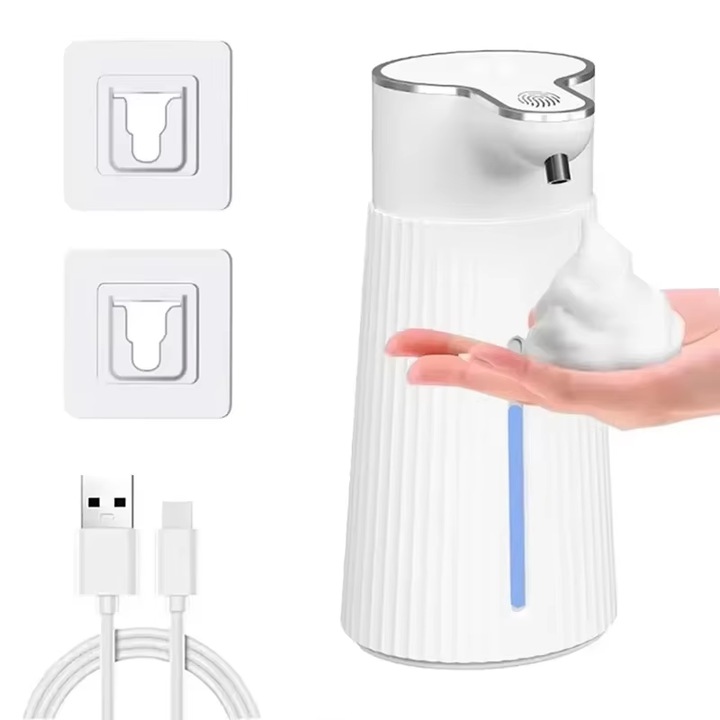 Automata habszappan adagoló, 400ml, fehér, újratölthető kivitel