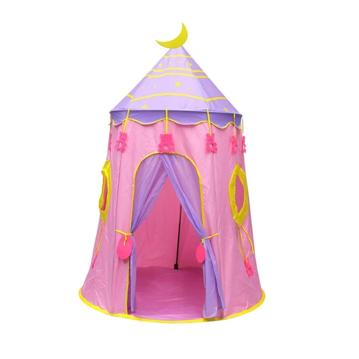 Gyermek vár sátor 110 x 150 cm, Rózsaszín