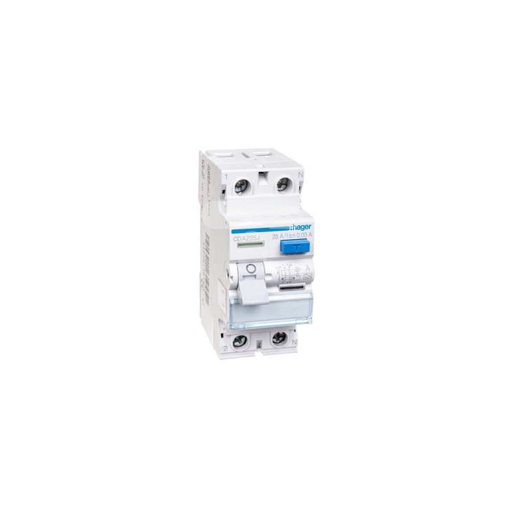 Dispozitiv de protectie electrica Hager, intrerupator diferential 2P, 25A, 30mA, 230V