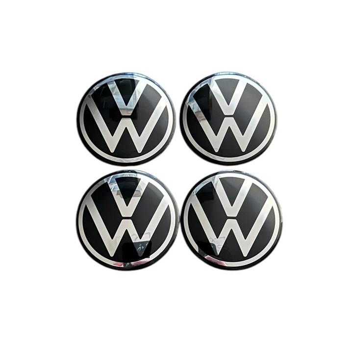 4 db új modell Volkswagen emblémás matrica készlet fémlemezből (alumínium) öntapadós 56mm kerékburkolatokhoz