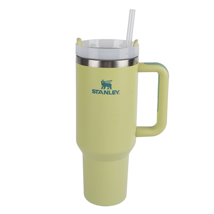 Stanley Thermos, 40oz, неръждаема стомана 304, оранжев, 14.5x27.2cm, със сламка за многократна употреба