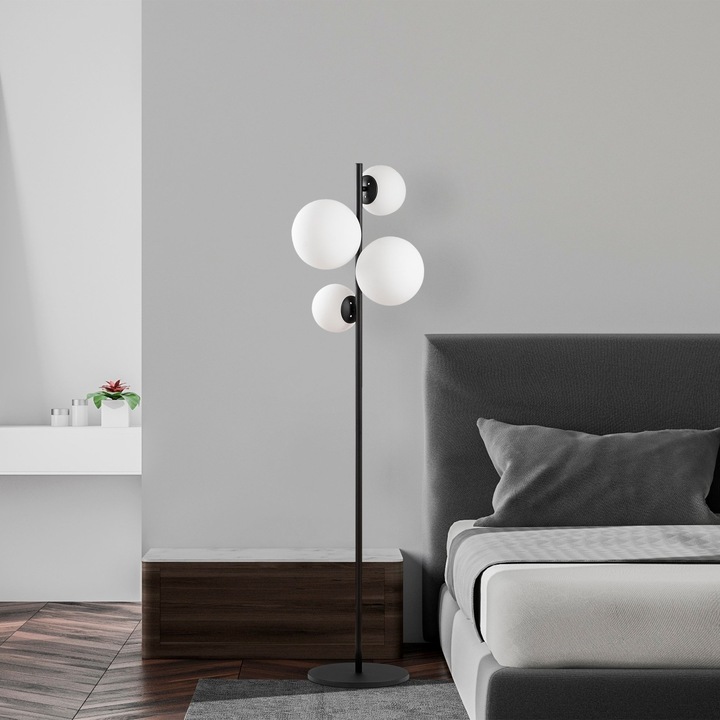 Lampadar Model Fazli, Alb/Negru