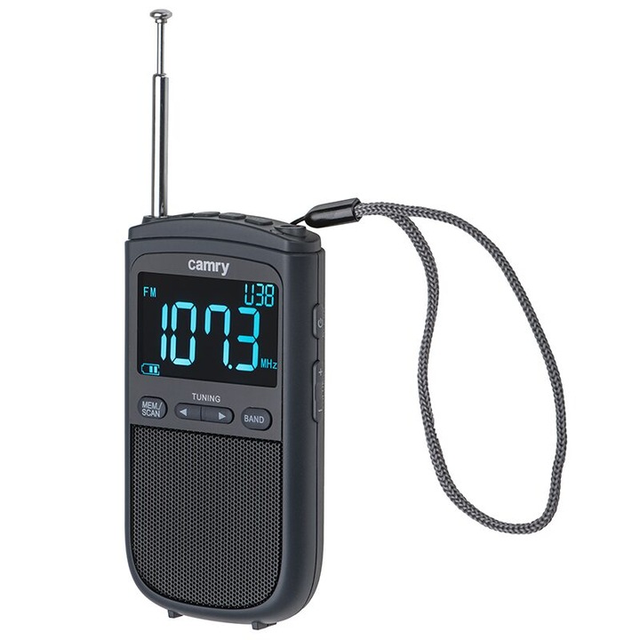 Mini Radio portabil AM/FM, antena telescopica, Afisaj Digital, Acumulator Li-Ion, Alarma, Ceas