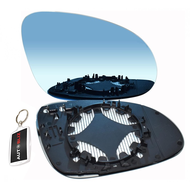 Sticla Oglinda Dreapta Albastra Volkswagen Golf V, Golf Plus, Passat, Jetta, Sharan, Eos, Cu Breloc Autobliz