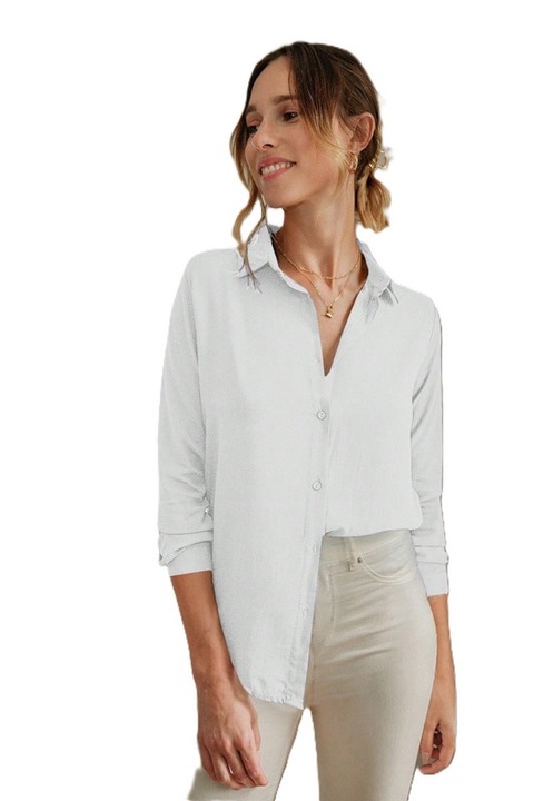 Camasa Dama, Casual, Lejera, Cu Maneci Lungi, Alb
