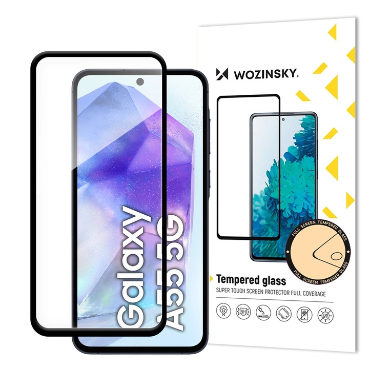 Védőfólia Case-Friendly Wozinsky Full Glue Cover kompatibilis a Samsung Galaxy A36 / A56 5G Black készülékkel
