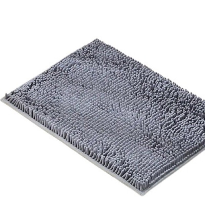 Szürke antikcsúszásos szenilla fürdőszőnyeg 40 x 60 cm