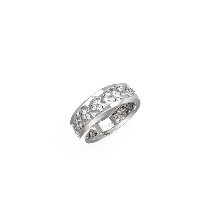 Inel dama, Guess, JUBR04605JWRH54, argintiu, marime 14
