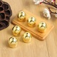 Set 2 clopotei decorativi, alama, auriu, 2.8x2.5cm, Material DIY, clopotei de vant, sfoara rosie si sfoara neagra