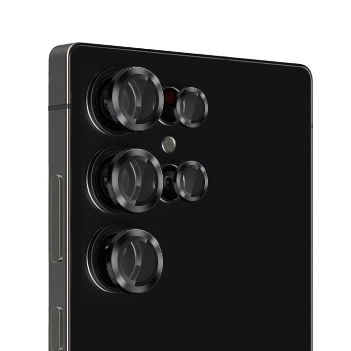 Калъф Samsung Galaxy S25 Ultra, индивидуален протектор за обектива на камерата, черен