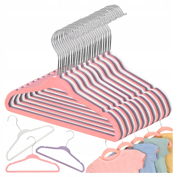 Set de 30 umerase pentru copii, WatchMe, roz/alb/violet, 28x18,5cm