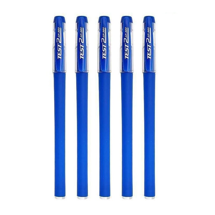 Set 5 pixuri cu gel, Test, 0.5mm, Albastru
