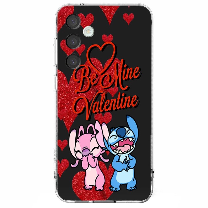Husa telefon compatibila cu Samsung Galaxy A26, Viceversa, model Angel and Stitch be mine Valentines, Silicon, TPU