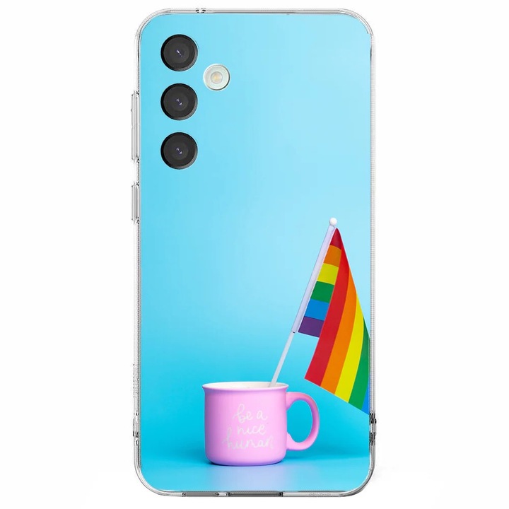 Husa telefon compatibila cu Samsung Galaxy A26, Viceversa, model Be a nice human, Silicon, TPU