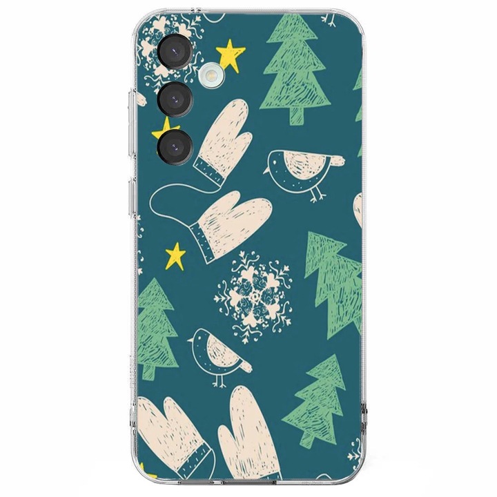 Husa telefon compatibila cu Samsung Galaxy S24 FE, Viceversa, model Christmas mittens, Silicon, TPU
