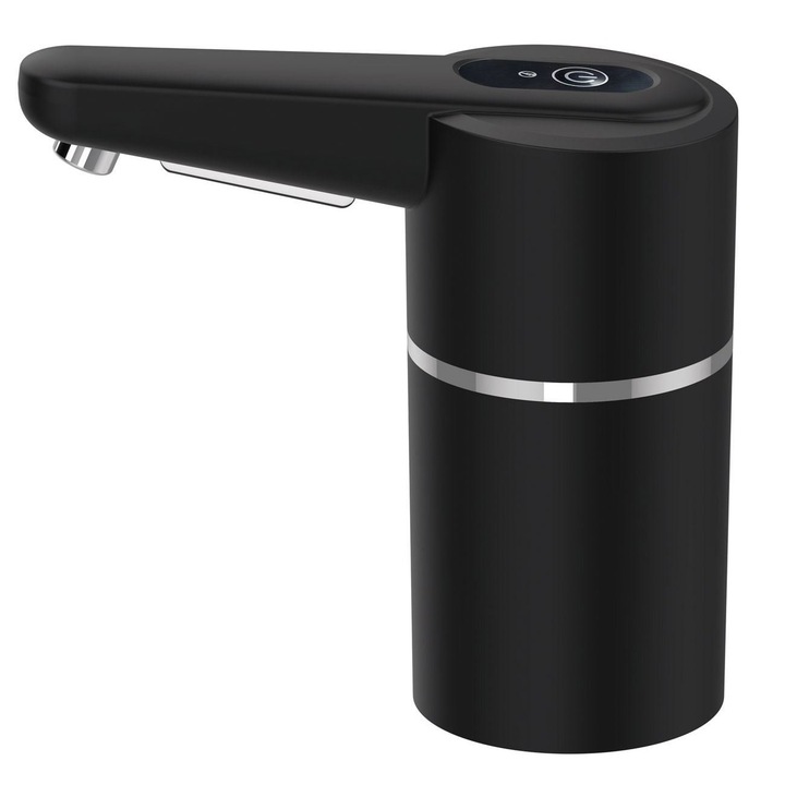 Pompa electrica Shopiens® pentru bidon de apa, cu buton tactil, tensiune 4W, baterie de 1200mAh si pompa universala