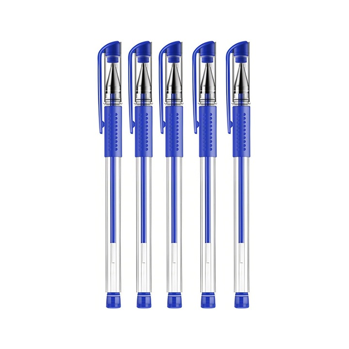 Set 5 pixuri cu gel, 0.5mm, Albastru